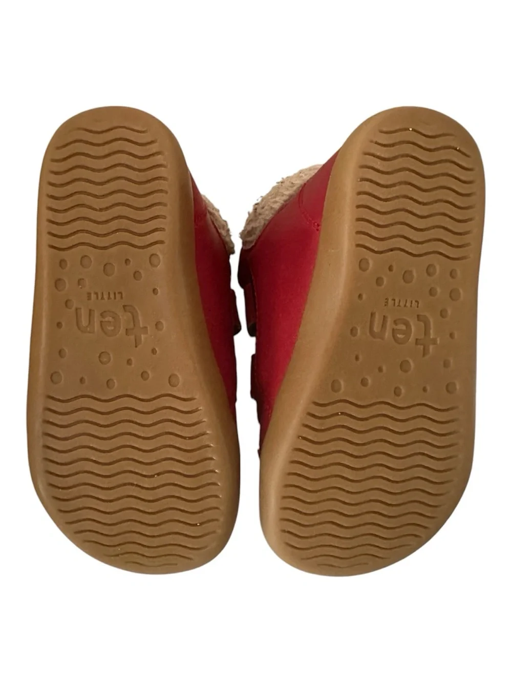 Ten Little Toddler Red Furry High Top Lined Hook & Loop Boots